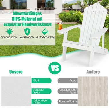 COSTWAY Gartenstuhl Adirondack Stuhl, mit Getränkehalter, bis 170kg