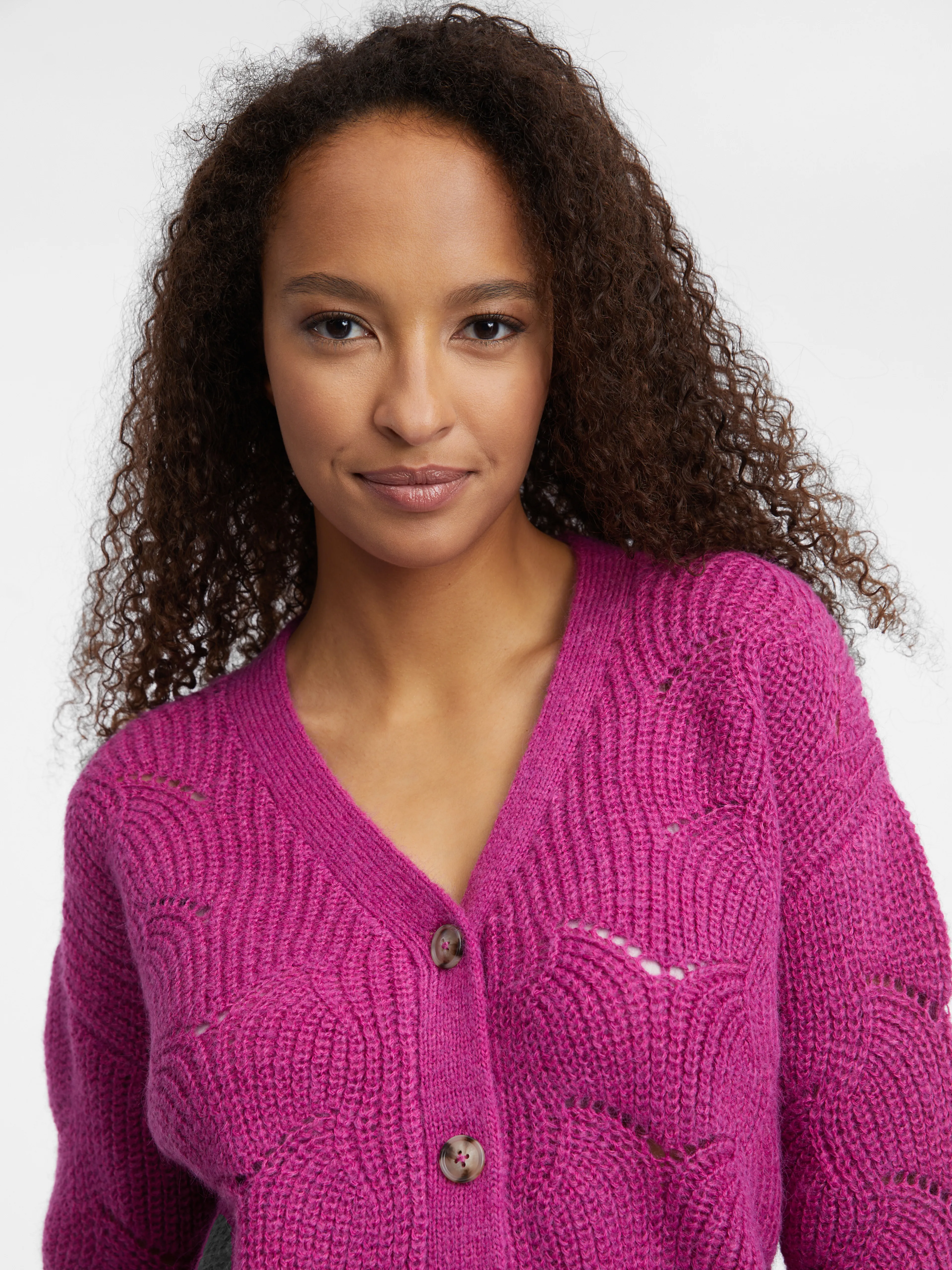 Dunkelrosa Damen Strickjacke ORSAY