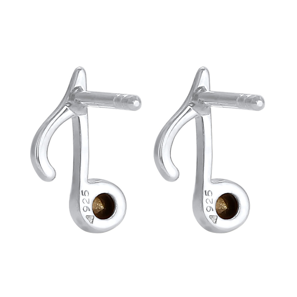 Elli Elli Boucles d'Oreilles Femmes Clous d'oreilles Note Musique avec Cristal en Arge Boucles d'oreilles