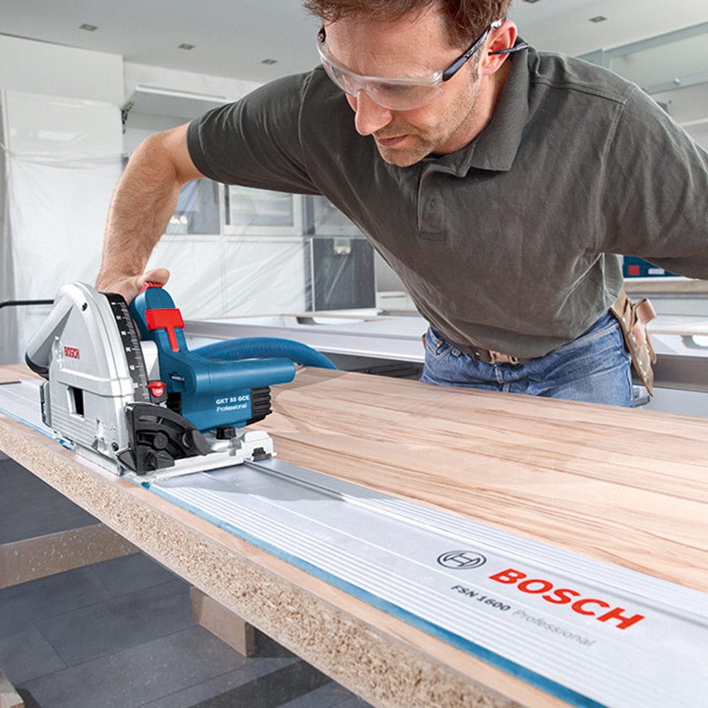 Trilho guia de alumínio BOSCH de 1600 mm com proteção contra estilhaços FSN1600