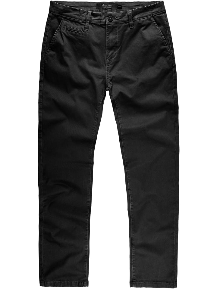 Amaci&Sons Slim Fit Chino mit Stretch ATLANTA in Schwarz günstig kaufen