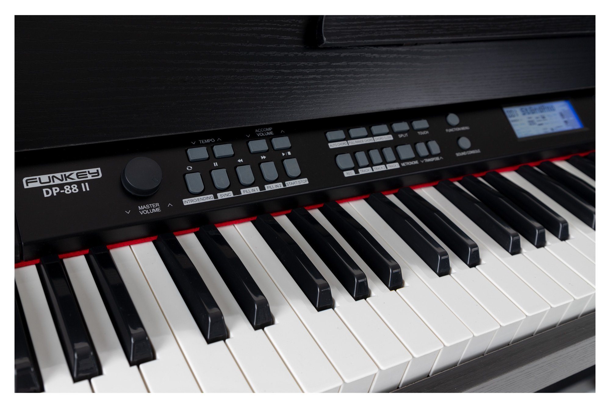 FunKey Digitalpiano DP-88 II E-Piano mit 88 anschlagsdynamische Tasten, (Economy-Set, 4 tlg., inkl. Keyboardbank, Kopfhörer und Klavierschule), umfangreiche Begleitautomatik und Keyboard Chord Akkordbegleitung