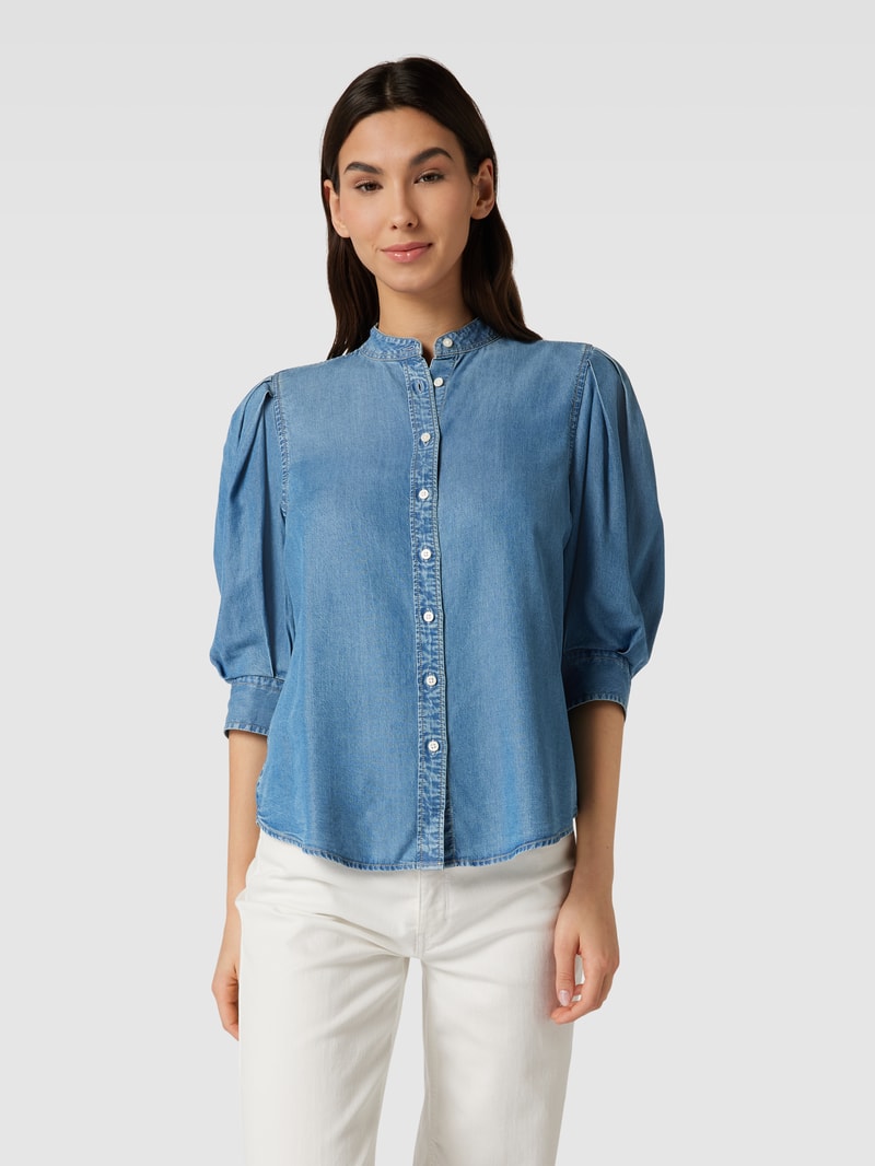 Jeansbluse mit Stehkragen Modell 'DIZONA' in jeans