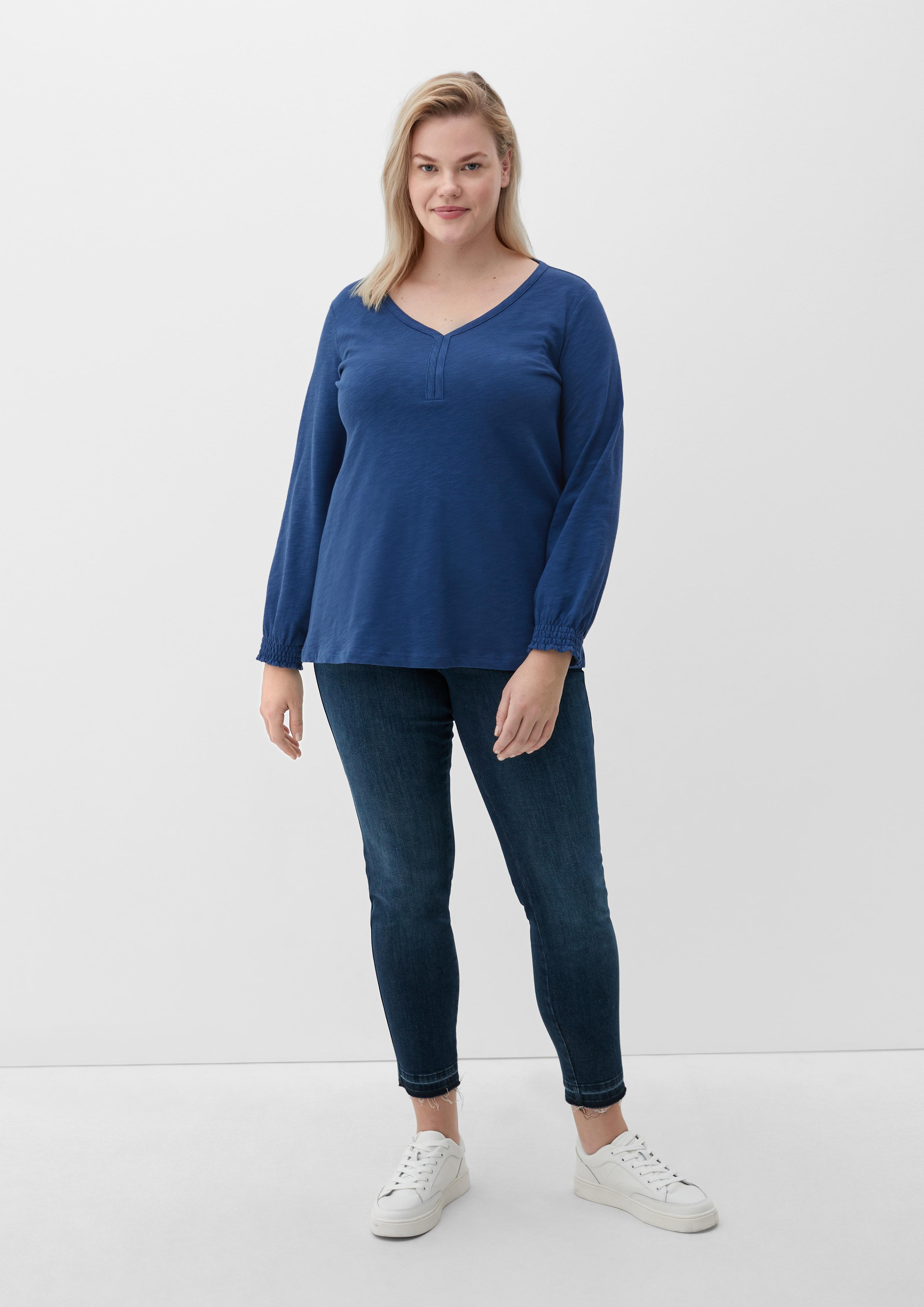 Blusenshirt mit Smokbündchen  2126028-5657