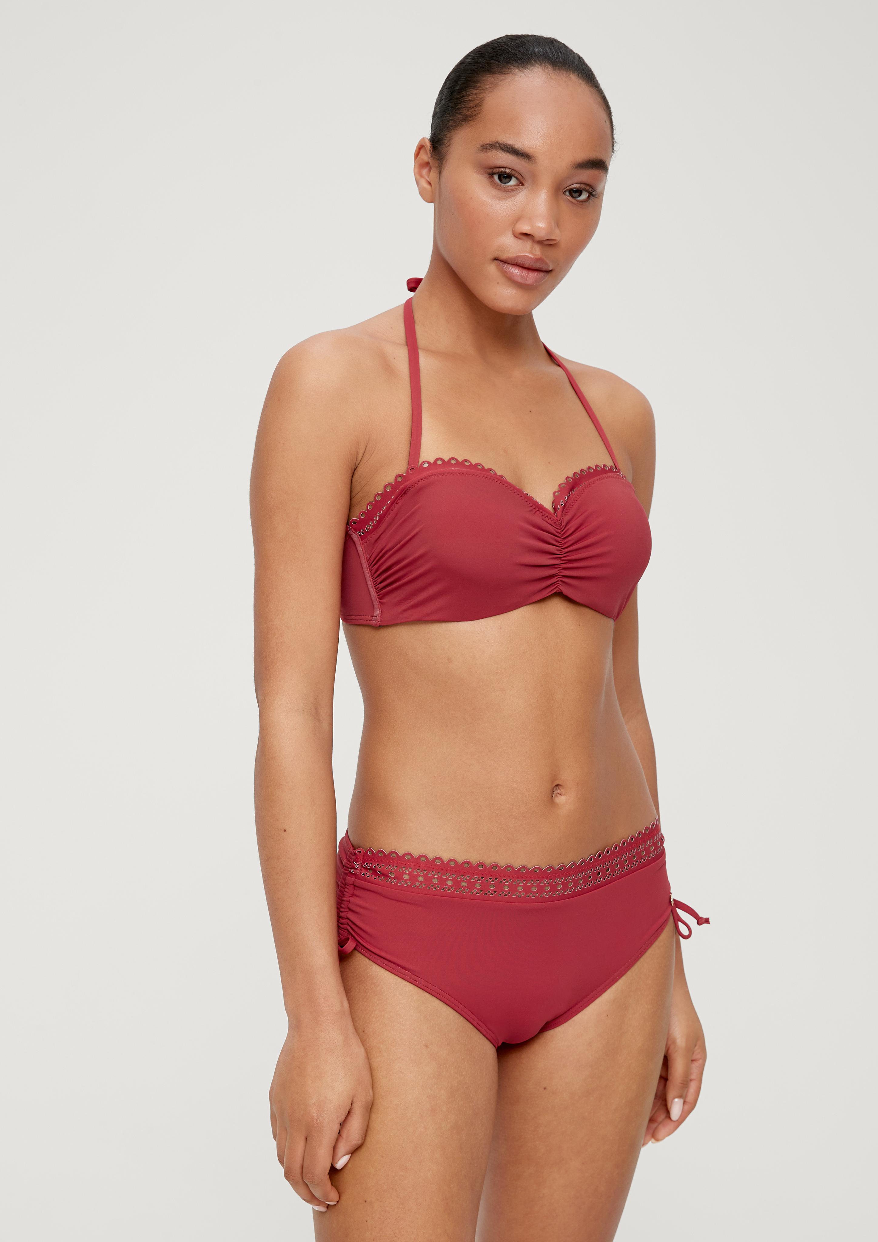 Bandeau Bikini-Top mit Raffung und Lochstickerei  EME-6008712-3400