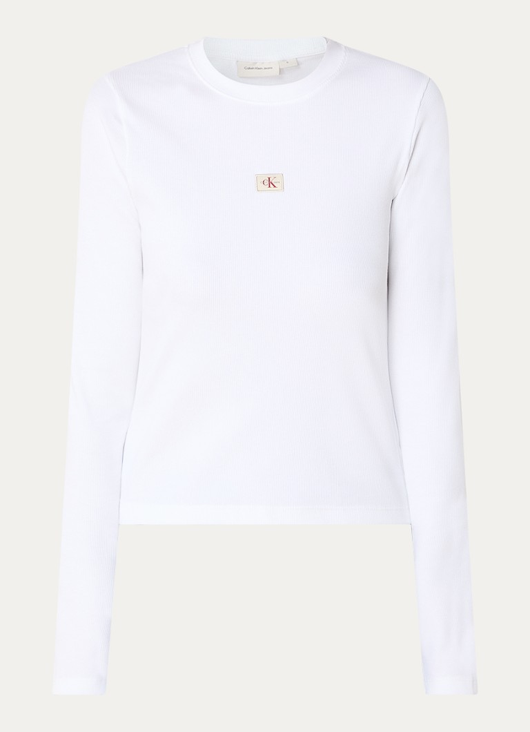 Calvin Klein Rib-knit top with logo