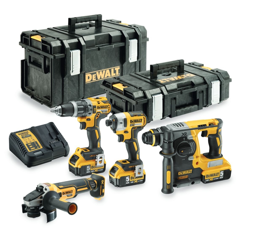 DeWalt DCK422P3-QW Pachet combinat cu 4 bucăți XR 18 V 3 x 5,0 Ah Li-Ion în Toughsystem
