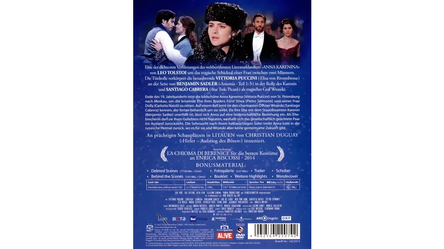 Anna Karenina - Die komplette Miniserie nach dem Roman von Leo Tolstoi (Fernsehjuwelen)  [2 DVDs]