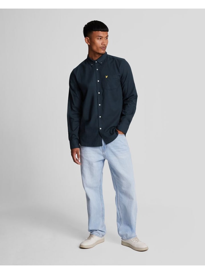 Lyle & Scott Langarmhemd in Dunkelblau günstig kaufen S