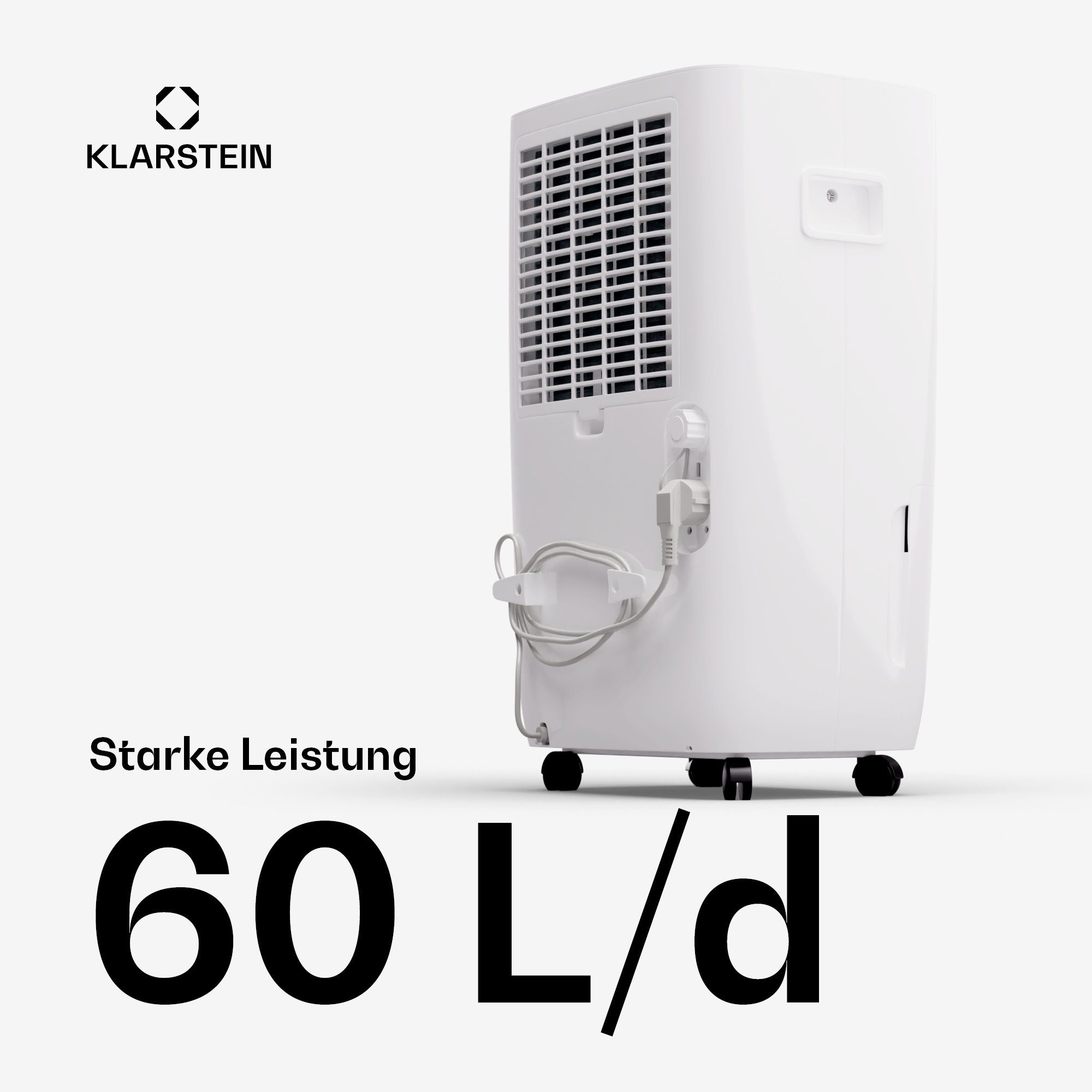 Klarstein Luftentfeuchter DryFy Connect 60 Luftentfeuchter, Elektrisch 60l/d 8 L Wasser Tank Wifi App