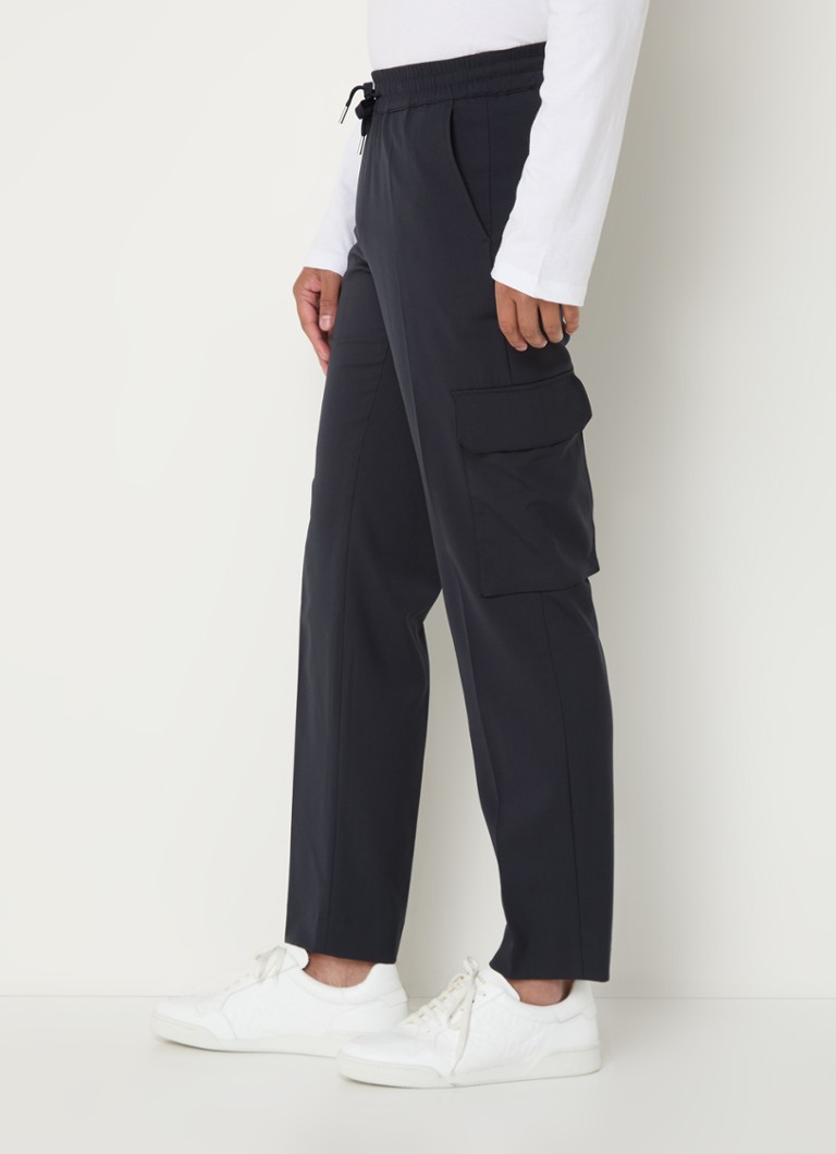 Sandro Tapered fit cropped cargobukser i ullblanding med ventillommer