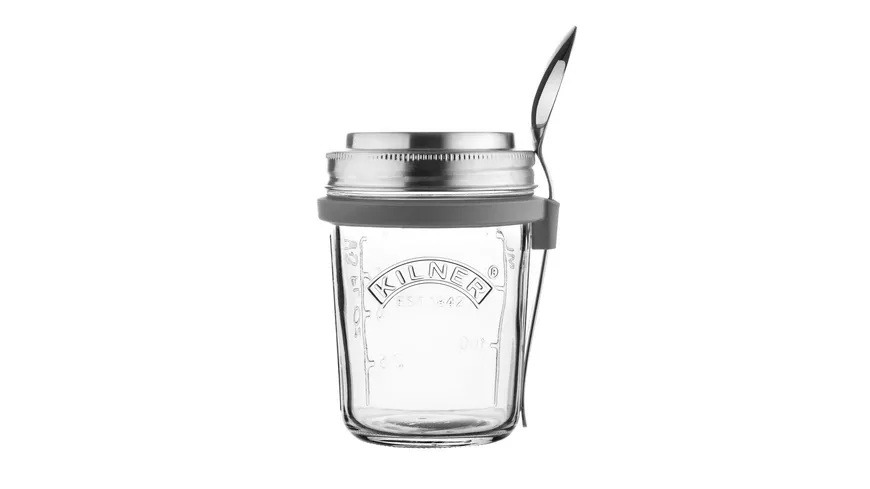 KILNER Frühstücksglas mit Löffel 0,35l