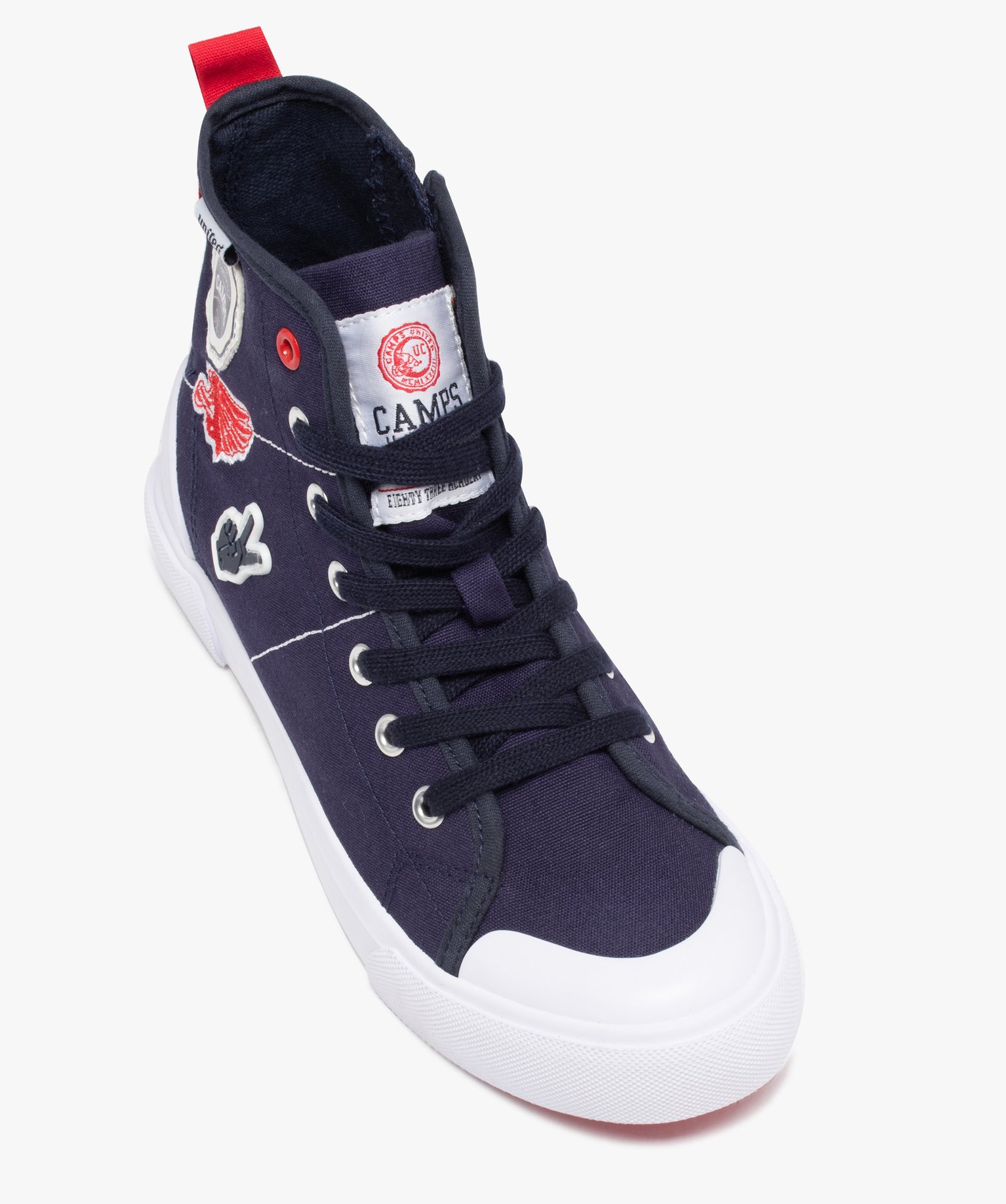 Baskets Garçon mid-cut en toile avec patchs – Camps United marine | GEMO