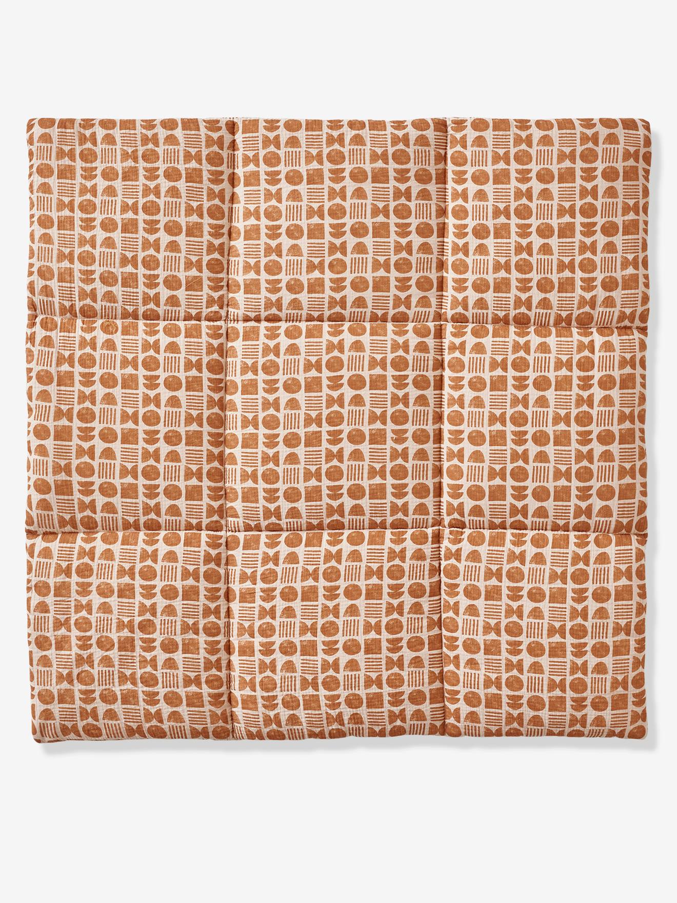 Vertbaudet Baby Spieldecke/ Laufstalleinlage ETHNIC mit Recycling-Polyester - beige bedruckt