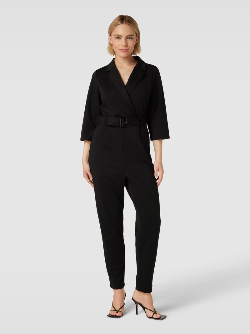 Jumpsuit mit Gürtel Modell 'Kate' in schwarz