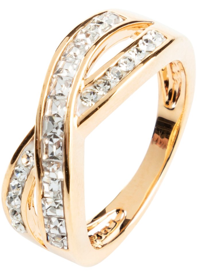 Ring veredelt mit Glaskristallen