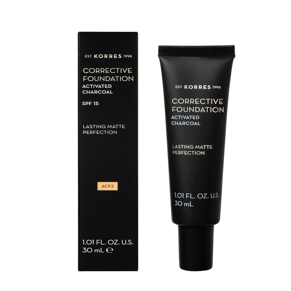 korres Fond de teint correcteur, Charbon ActifSpf15, Teinte 2, 30ml FOND DE TEINT