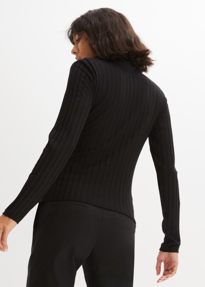 geripptes Langarmshirt