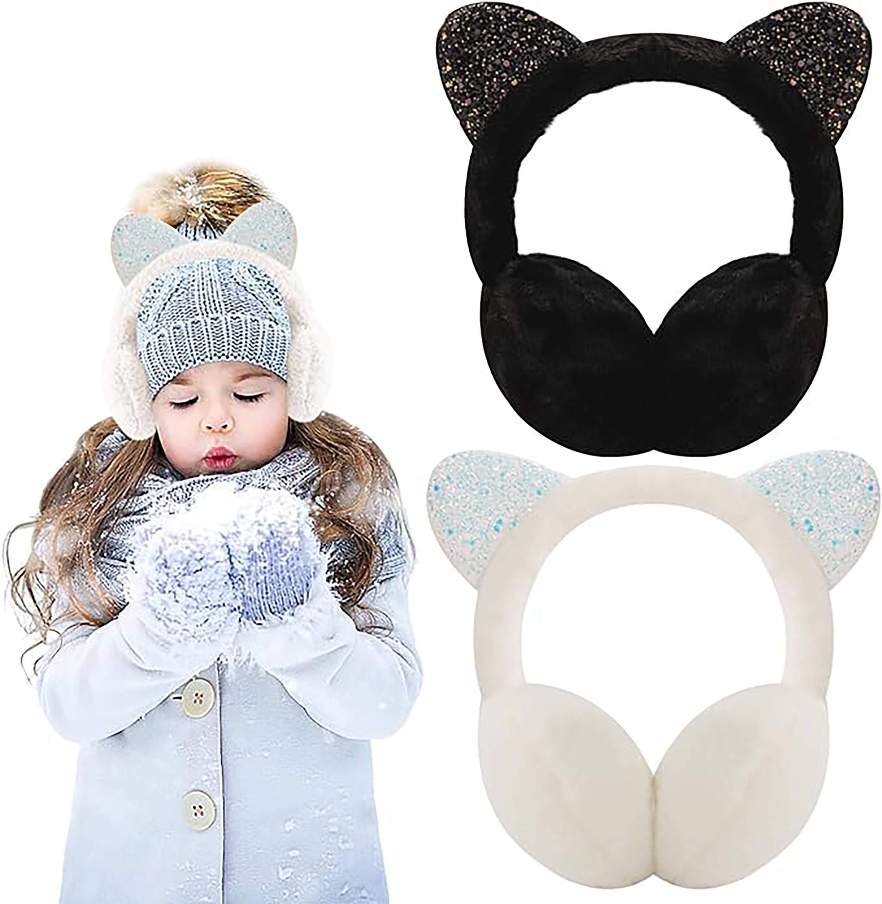 YYV Ohrenwärmer Kinder-Winter-Ohrenschützer, 2er-Pack Mädchen-Ohrenwärmer (Winterwarme Ohrenschützer, verstellbare, kältebeständige Ohrenschützer, geeignet für Outdoor-Aktivitäten im Winter, 2-St)