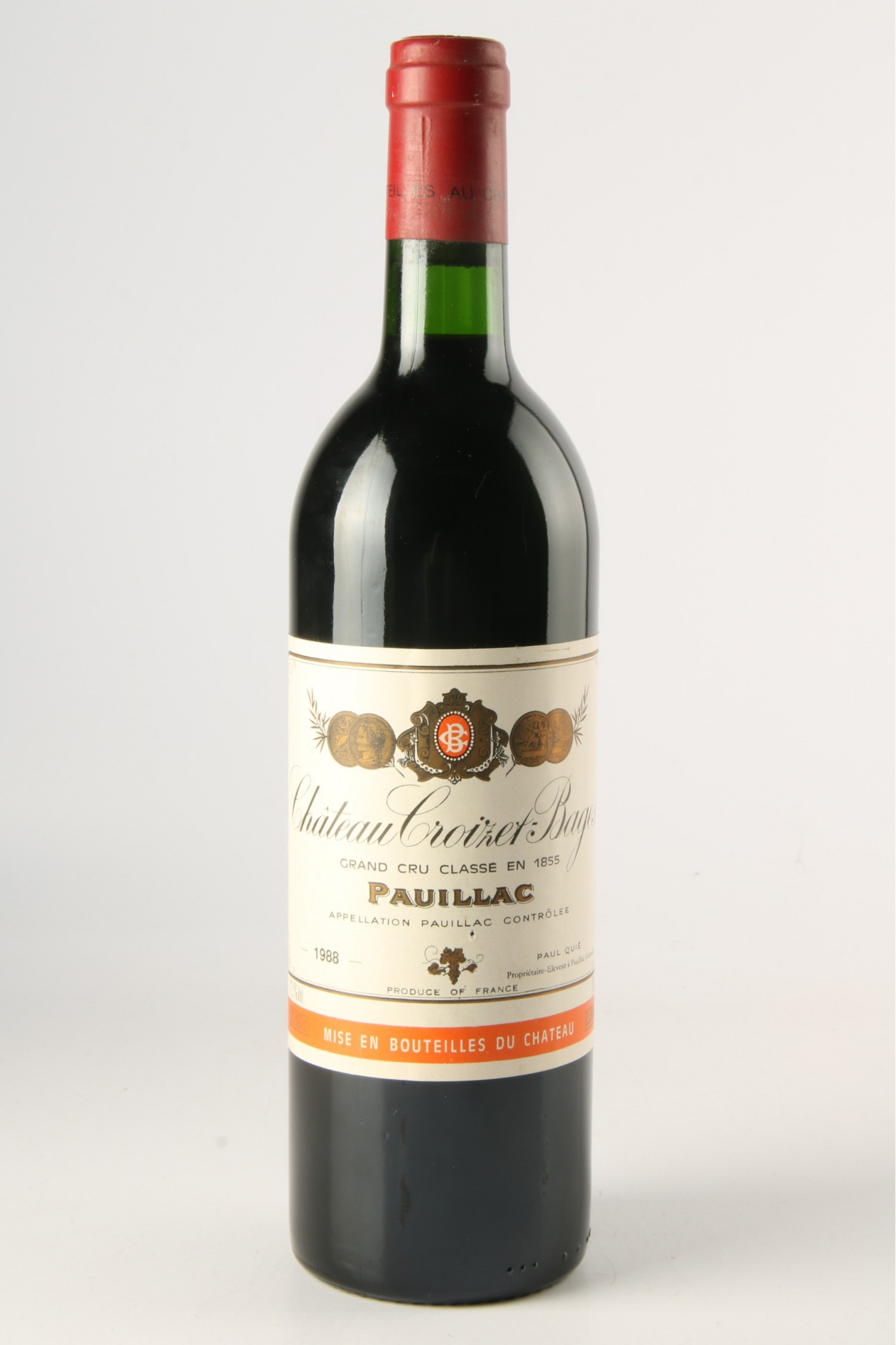 Vin 1988 CHÂTEAU CROIZET BAGES 1988, Pauillac. Vin ancien - SoDivin