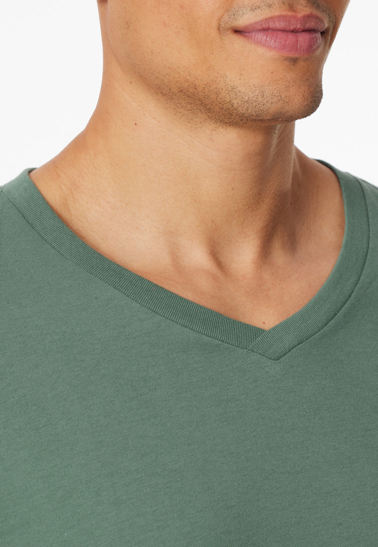 Shirt langarm V-Ausschnitt grün - Mix+Relax