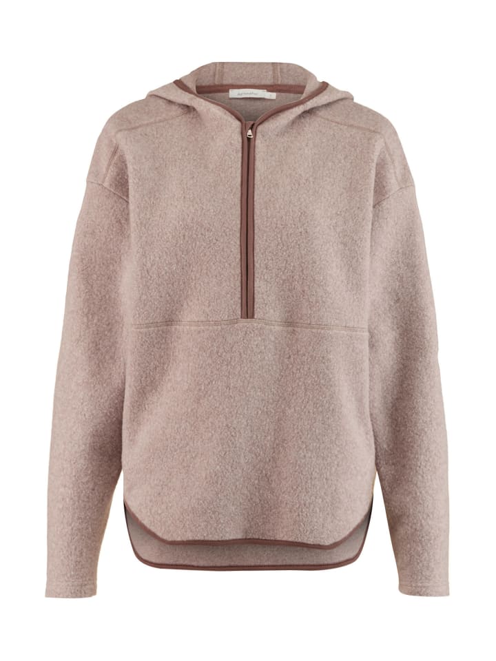 Hessnatur Fleece-Hoodie in mandelbraun günstig kaufen