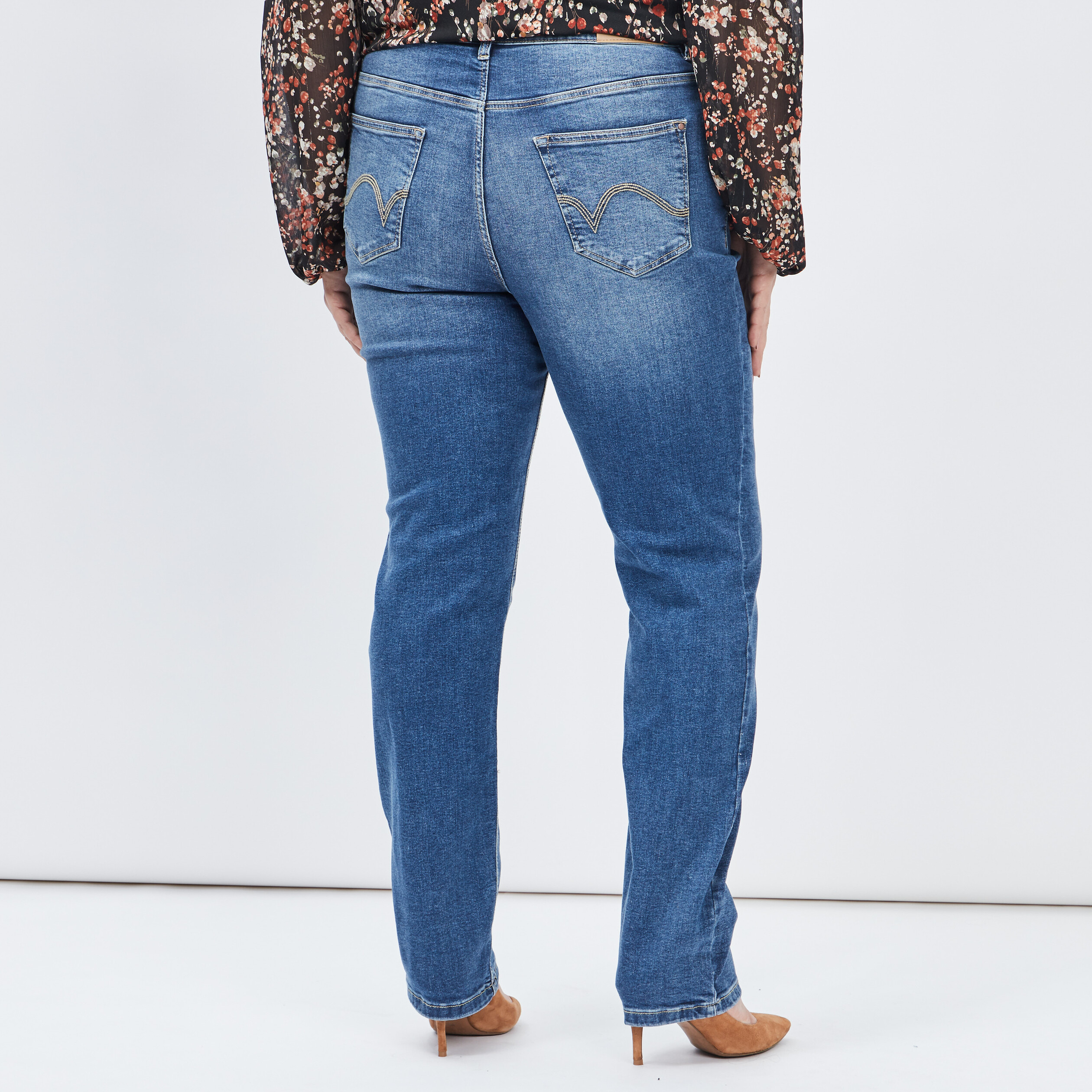 Jeans straight grande taille denim stone femme grande taille | La Halle
