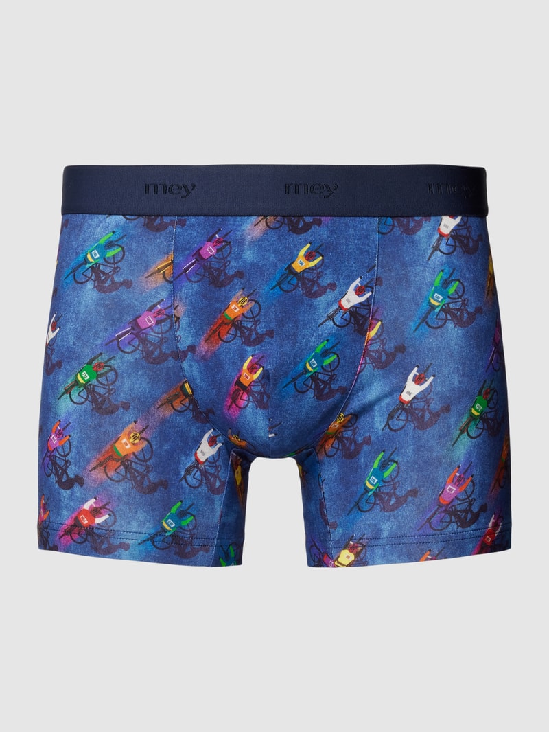 Trunks mit Allover-Motiv-Print Modell 'RACING BIKE' in blau
