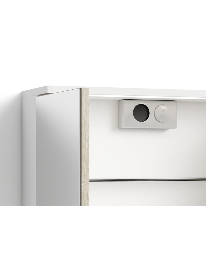 byLiving Spiegelschrank MARINO in Schneeweiß / Eiche - (B) 60 x (H) 60 x (T) 20 cm günstig kaufen onesize