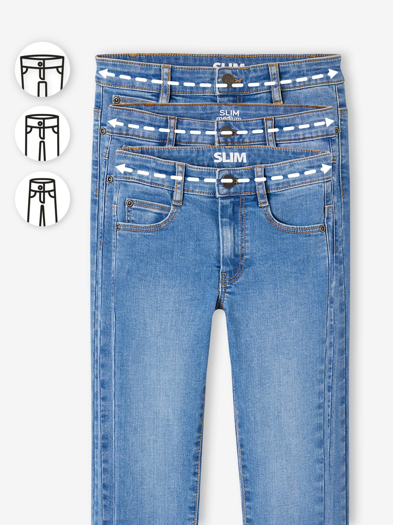 Vertbaudet Jungen Slim-Fit-Jeans WATERLESS, Hüftweite COMFORT Oeko-Tex - dark blue