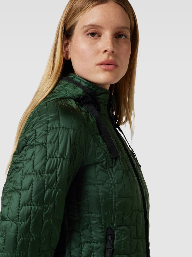 Steppjacke mit Strukturmuster in dunkelgrün