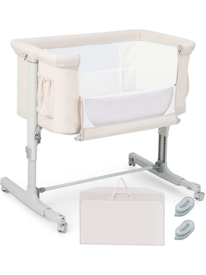 COSTWAY 3 in 1 Beistellbett in Beige günstig kaufen onesize