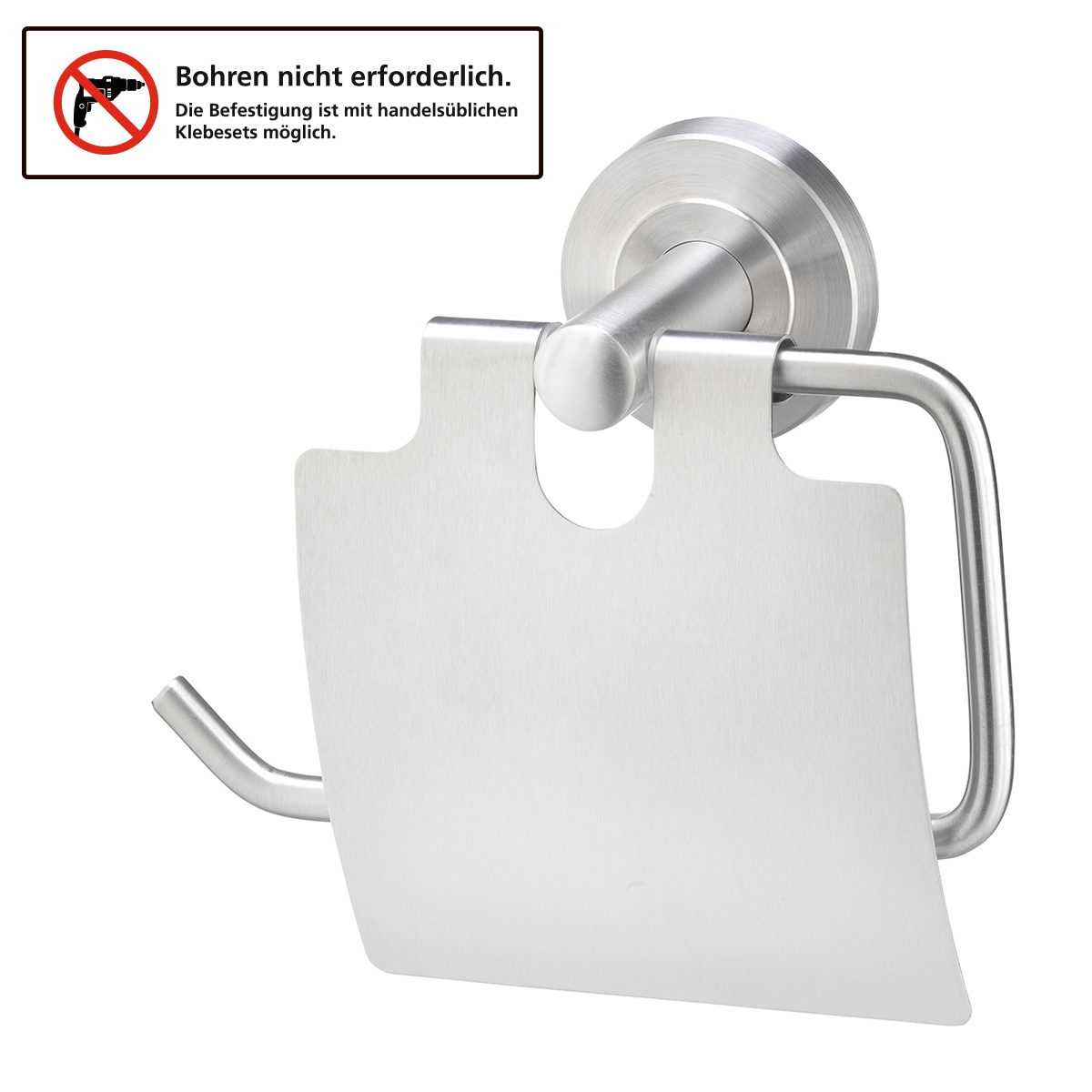 Weles AMARE Toilettenpapierrollenhalter mit Abdeckklappe, SIlber