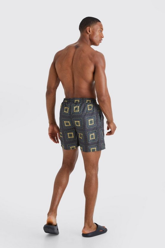 Mittellange Badehose mit Print