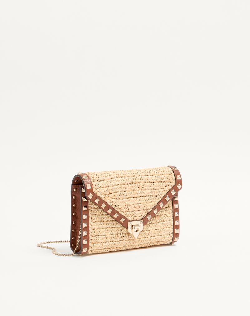 Mini Rockstud Raffia skuldertaske
