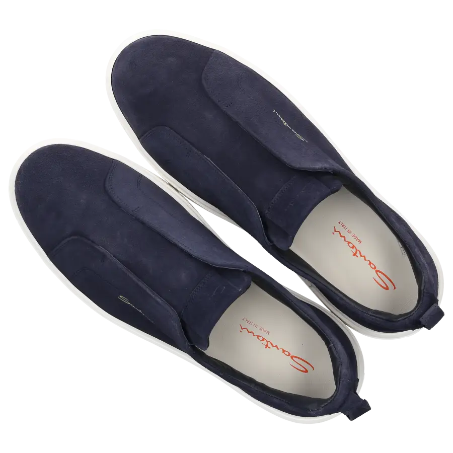 Santoni - Sneaker low Slip-ons MBCD21 Veloursleder - blau