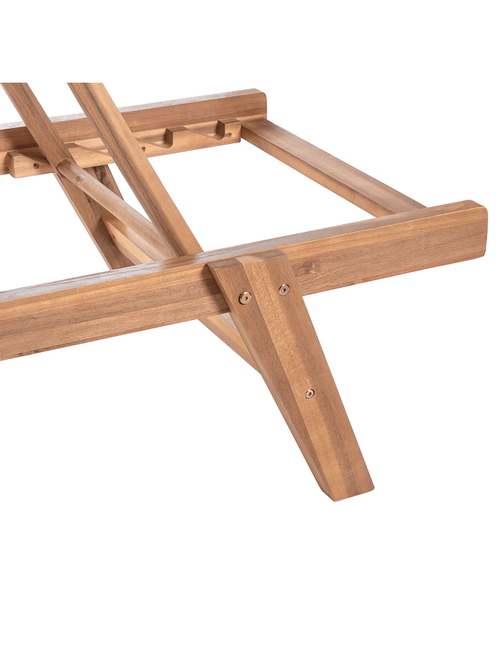 Beliani Gartenliege PROSSEDI in Grün/Heller Holzfarbton - (W) 64 x (H) 35 x (L) 190 cm günstig kaufen onesize