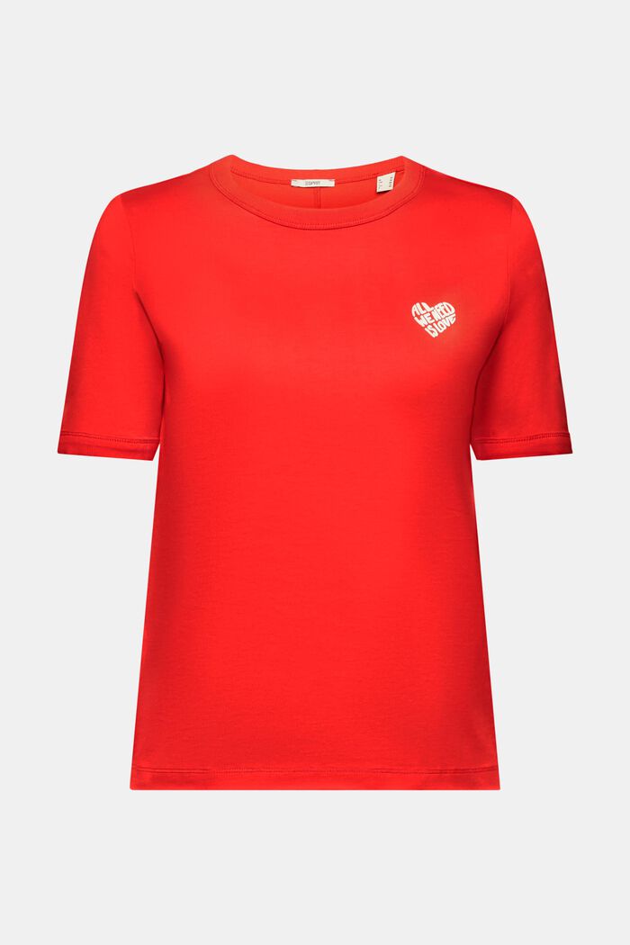 Baumwoll-T-Shirt mit herzförmigem Logo