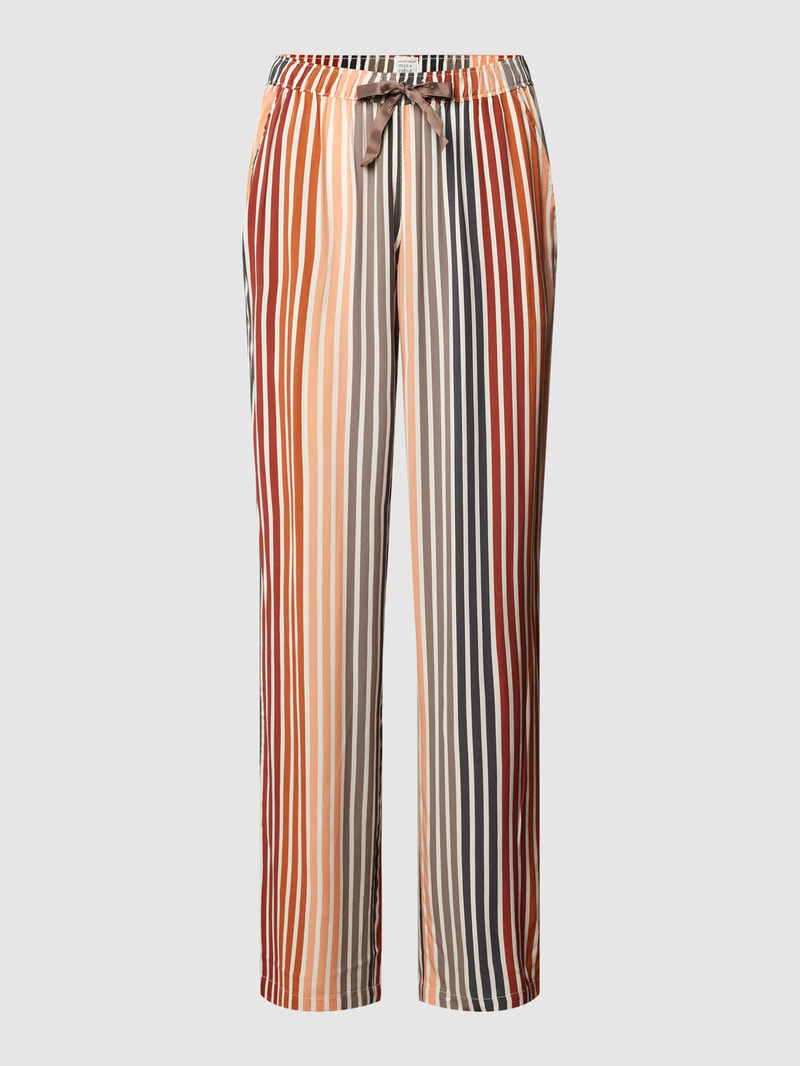 Pyjama-Hose aus Viskose mit Streifenmuster in rostrot