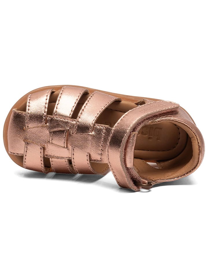 bisgaard Leder-Sandalen in Rosa/ Gold günstig kaufen