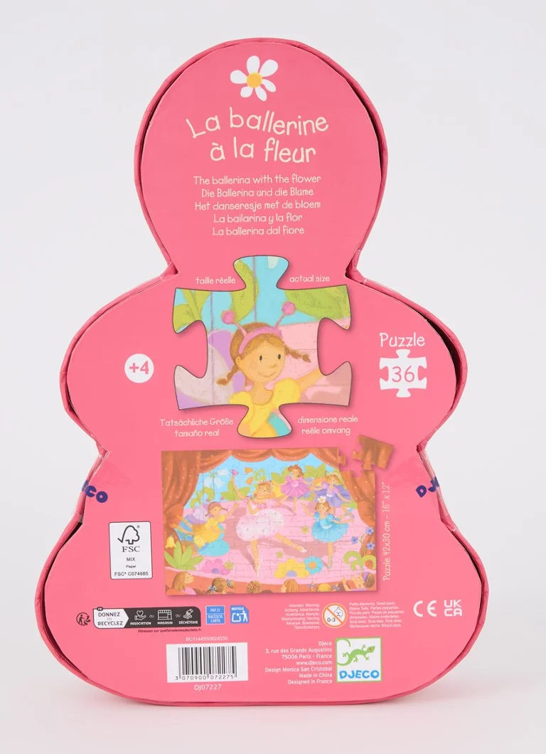 Puzzle Djeco Mica Balerina cu Floare, 36 de piese