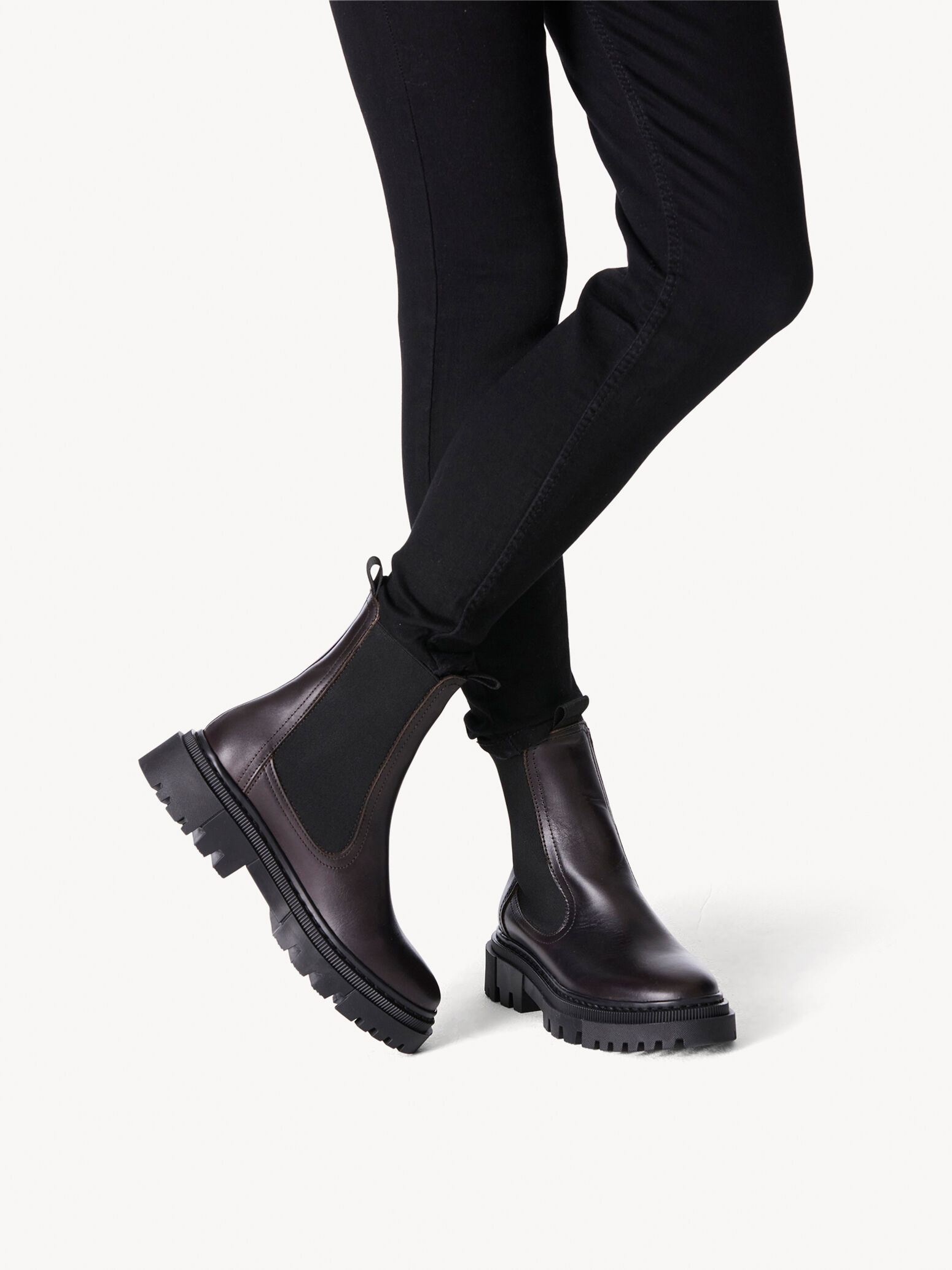 Bottine Chelsea en cuir - marron