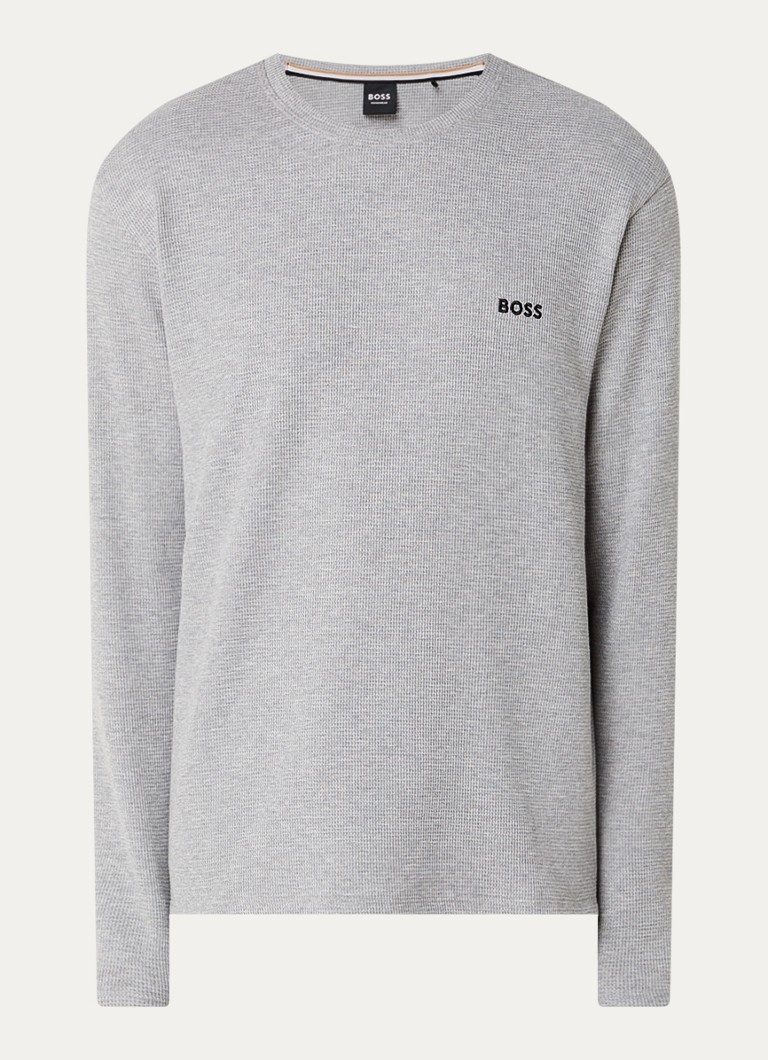 HUGO BOSS textured pajama top with logo