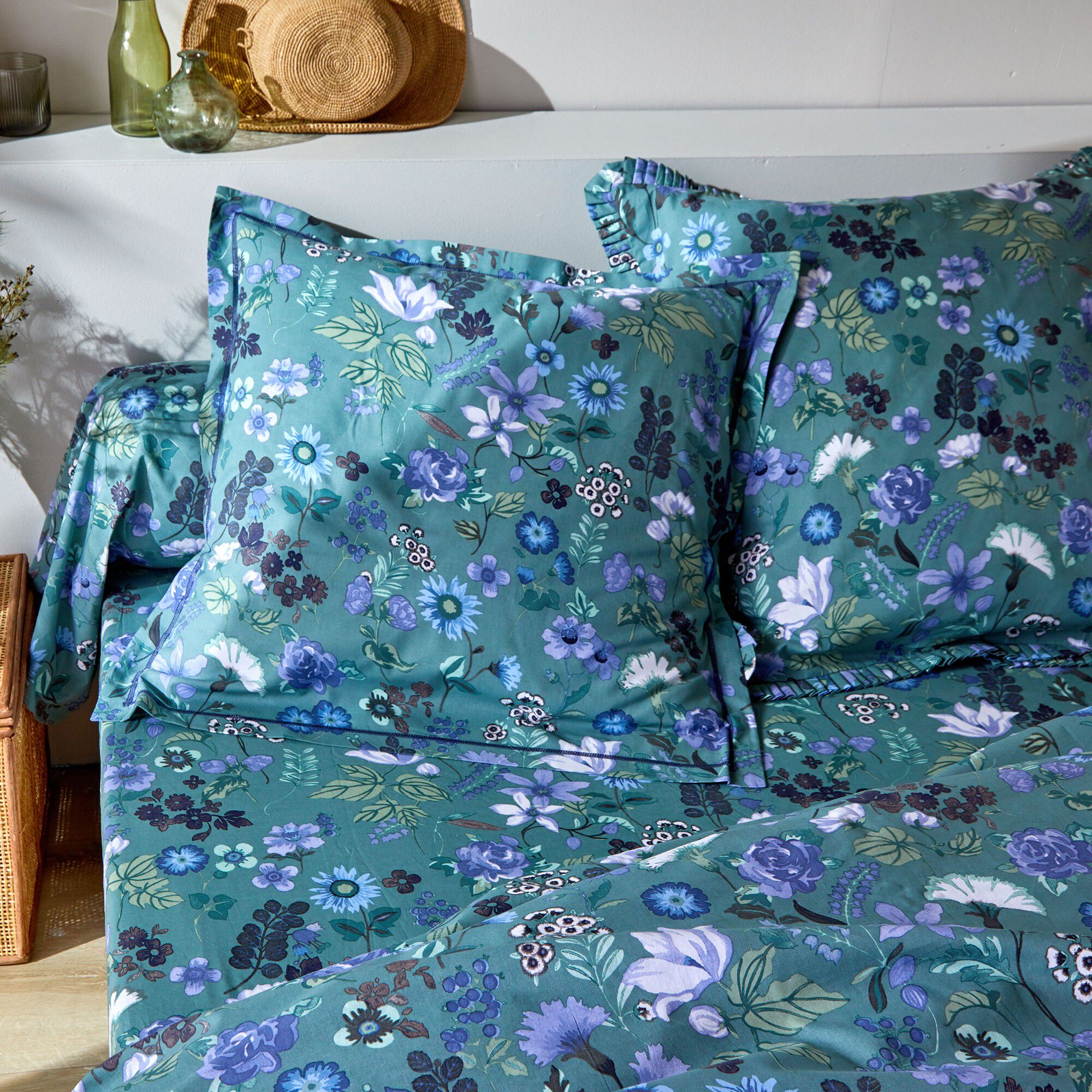 Linge de lit Kelly en coton imprimé floral