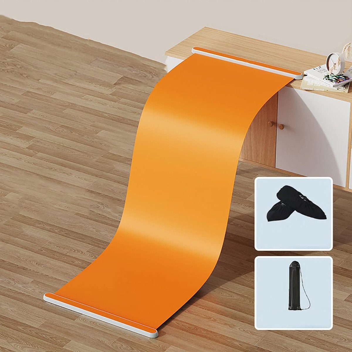 flowgoer Multitrainer Anti-Rutsch-Matte Landgleitbrett Beintrainingsbrett Eisschnelllauf, Perfekt für Beintraining und Speed Skating, simuliert das Skifahren