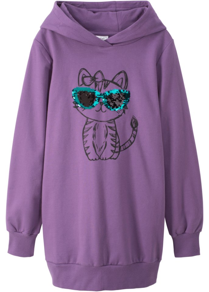 Mädchen Sweatkleid mit Wendepailletten