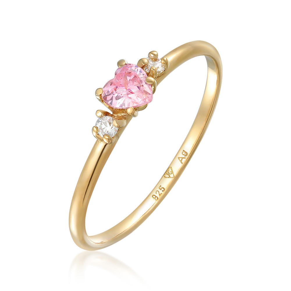 Elli Elli Bague Femmes Bague de fiançailles Cœur avec cristal de zirconium en argent s Bague