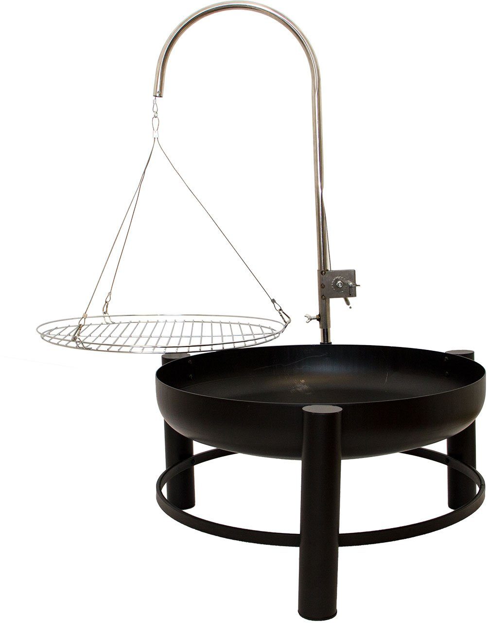 NATIV Garten Feuerschale Schwenkgrill mit Feuerschale 50 cm, (1 Set), Schwenkgrill mit Grillrost, höhenverstellbar mit Kurbel, Feuerstelle