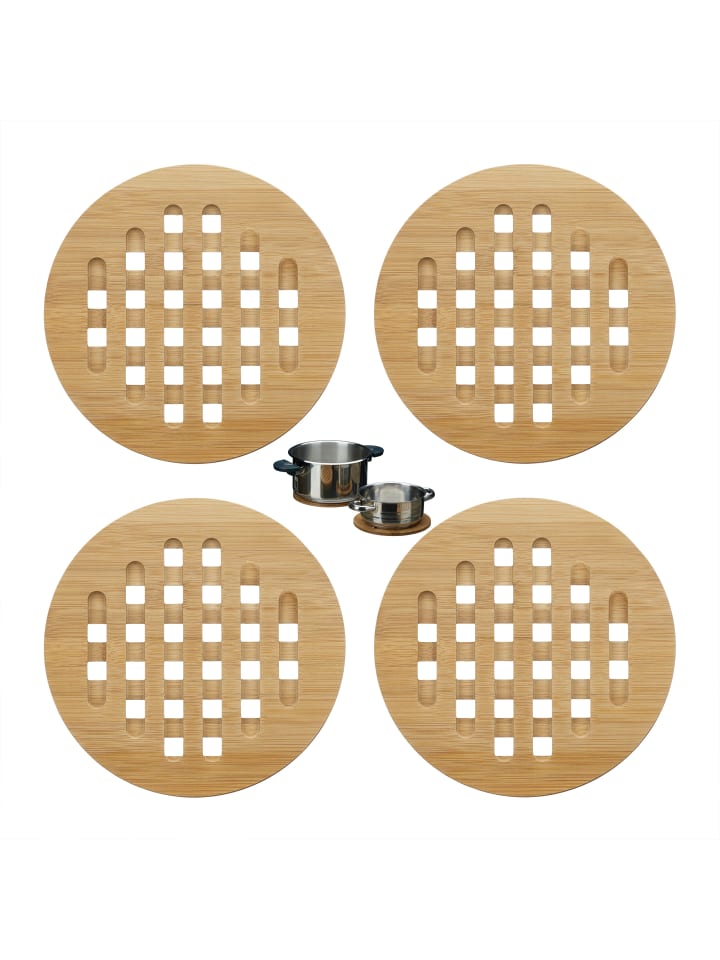relaxdays 4er Set Untersetzer in Natur - ø20 cm günstig kaufen onesize