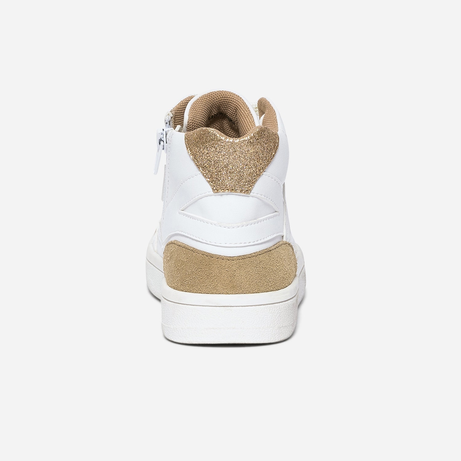 Basket BUGGY blanche bords marron